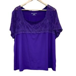 Jessica London bright purple short sleeve blouse size 26/28